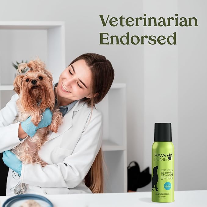 PAWFUME Dog Perfume Spray for Grooming, Blue Ribbon, 4-Pack – Keep Your Pup Fresh All Day – Probiotic, Alcohol-Free, Detangling & Moisturizing – Salon-Quality Dog Spray Deodorizer Perfume
