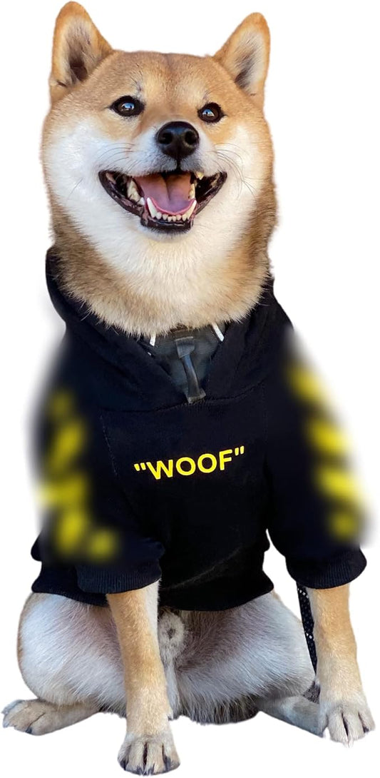 ChoChoCho Stylish Dog Hoodie Dog Clothes Streetwear Cotton Sweatshirt Fashion Outfit for Dogs Cats Puppy Small Medium Large (4XL, Yellow)
