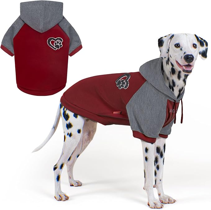 KYEESE Dog Hoodie Stretchy Pet Sweatshirt for Cold Weather Soft Dogs Winter Coat Pet Clothes with Leash Hole Warm Pets Sweater Pets Coat with Drawstring Comfort Dogs Clothes Medium Size Dog