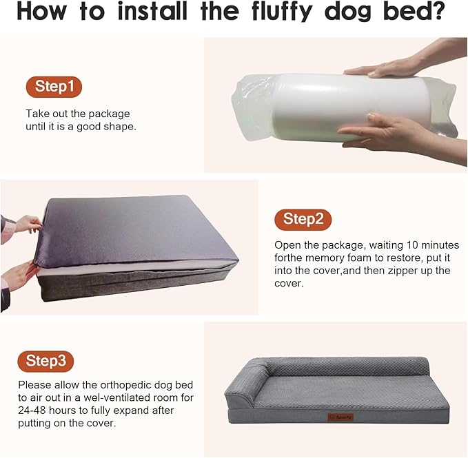 Orthopedic Dog Bed Medium Size Dog, Memory Foam Pet Bed for Small and Medium Dogs, Washable Removable Cover, Nonskid Bottom, Waterproof, 30x20x6 Inches, Dark Grey