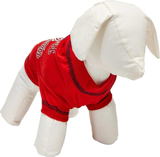 MLB Washington Nationals Dog T-Shirt, Small. - Licensed Shirt for Pets Team Colored with Team Logos. - Premium Stretchable Materials for The Comfort of Your Dog & cat.