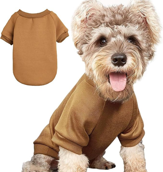 Puppy Sweater for Small Dogs Clothes Warm Winter Cat Clothe Pet Sweatshirt Knitwear Doggie Kitten Clothing, Coffee, Medium