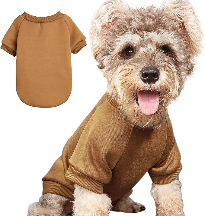 Puppy Sweater for Small Dogs Clothes Warm Winter Cat Clothe Pet Sweatshirt Knitwear Doggie Kitten Clothing, Coffee, X-Large