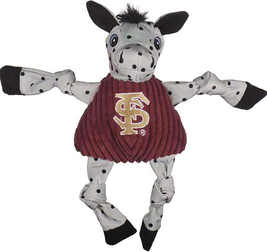 HuggleHounds Knottie Plush Dog Toy - Stuffed Animal Toy, Puppy Toys, Squeaky Dog Toy for Small, Medium & Large Dogs, Durable Plush to Keep Busy, Officially Licensed - Florida State Cimarron, Large
