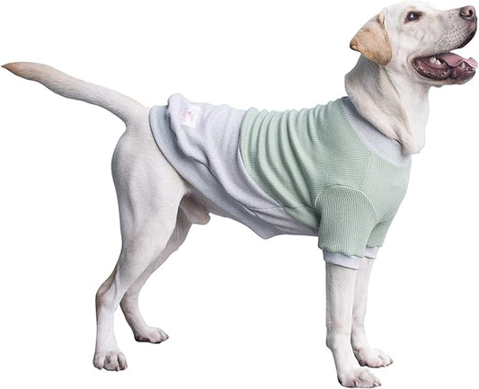 Extra Large Dog Sweaters Warm Clothes Pullover Sweatshirts for Labrador Rottweiler Great Dane, Green Grey, 3X-Large