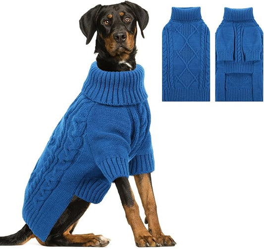 ASENKU Knitted Dog Sweater, Pullover Big Thermal Dog Winter Sweater, Turtleneck Doggy Sweaters for Large Medium Dogs Boy Girl,Warm Pet Sweatshirt for German Shepherd,Great Dane,4XL