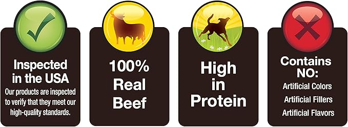 Cadet 100% Beef Strip Long Lasting Chews for Dogs, Single Ingredient Beef Esophagus Dog Treats, Natural High Protein Rawhide Alternative for Small & Large Dogs, 4 Ounce