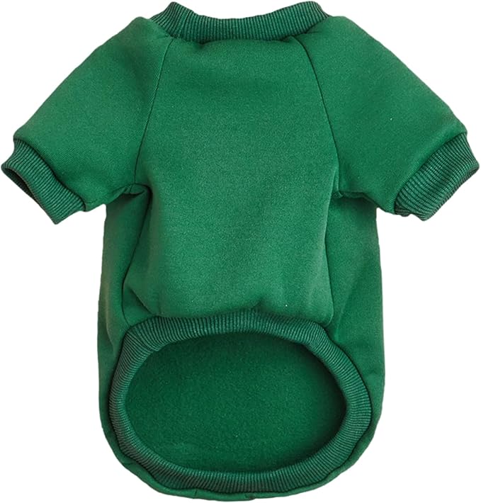 Puppy Sweater for Small Dogs Clothes Warm Winter Cat Clothe Pet Sweatshirt Knitwear Doggie Kitten Clothing, Green, Medium