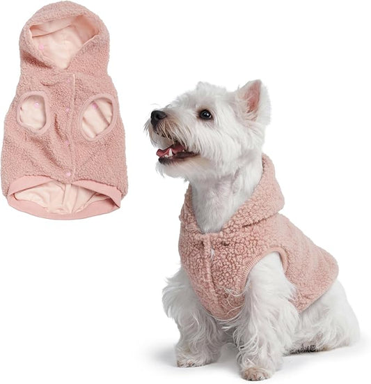 Spark Paws Teddy Dog Sweater, Sherpa Vest with Warm Fleece Lining, Winter Coat Suitable for Small Medium Large XL XXL Breeds - Pink - M