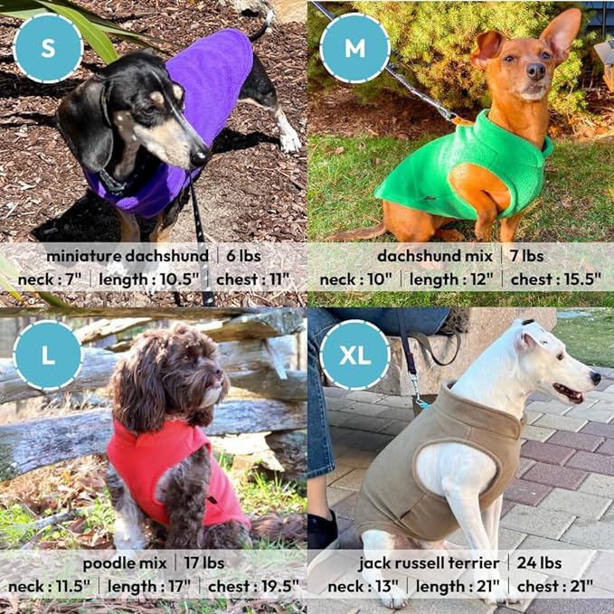 Gooby Fleece Vest Dog Sweater - Honey Mustard, Large - Warm Pullover Fleece Dog Jacket with O-Ring Leash for Small to Medium Dogs