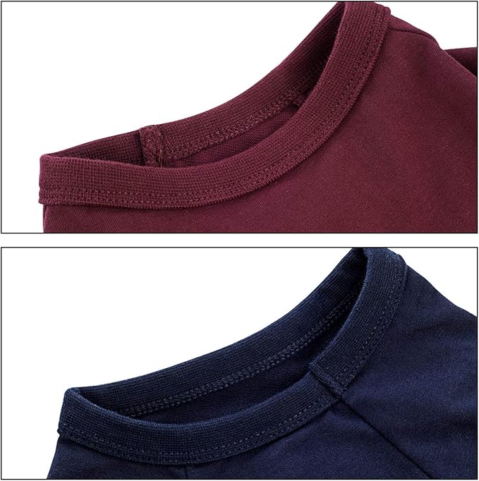 Koneseve Dog Shirts Soft Cotton Dog Clothes Stretchy T-Shirt for Small Medium Large Dogs Cat Shirt Breathable Puppy Outfit Kitten Apparel Pet Pullover Tee Blank Basic Sweatshirt 2-Pack Blue & Red XL