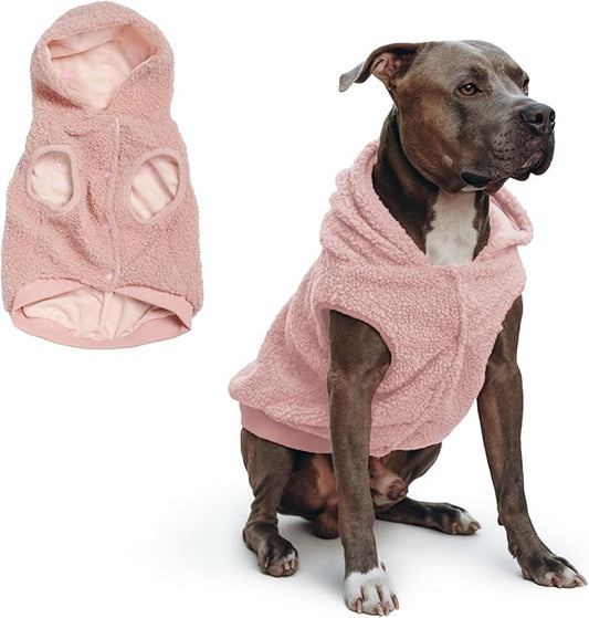 Spark Paws Teddy Dog Sweater, Sherpa Vest with Warm Fleece Lining, Winter Coat Suitable for Small Medium Large XL XXL Breeds - Pink - 4XL