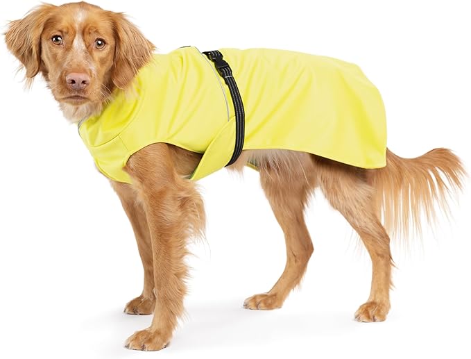 Goldpaw Rainpaw Waterproof Dog Raincoat - Durable Dog Rain Jacket for All Seasons - Easy to Wear, Adjustable, Premium Pet Outerwear - Made in The USA - Machine Washable - Yellow - Size 8