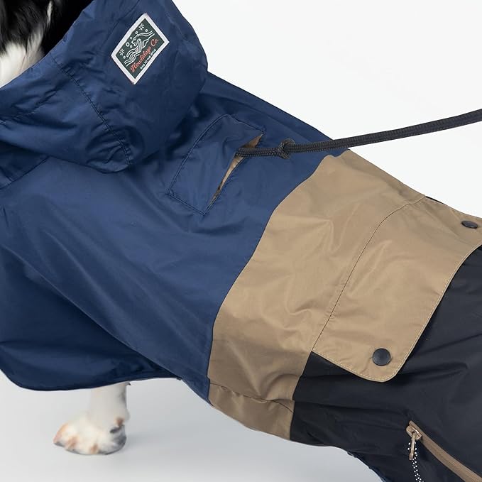 Dog Raincoat with Hood for Medium and Large Dogs - Heavy Rain Resistant Rain Coat for Dogs with 6000mmH2O Waterproof Rating | Lightweight and Adjustable Waterproof Dog Coat | 55 (M)