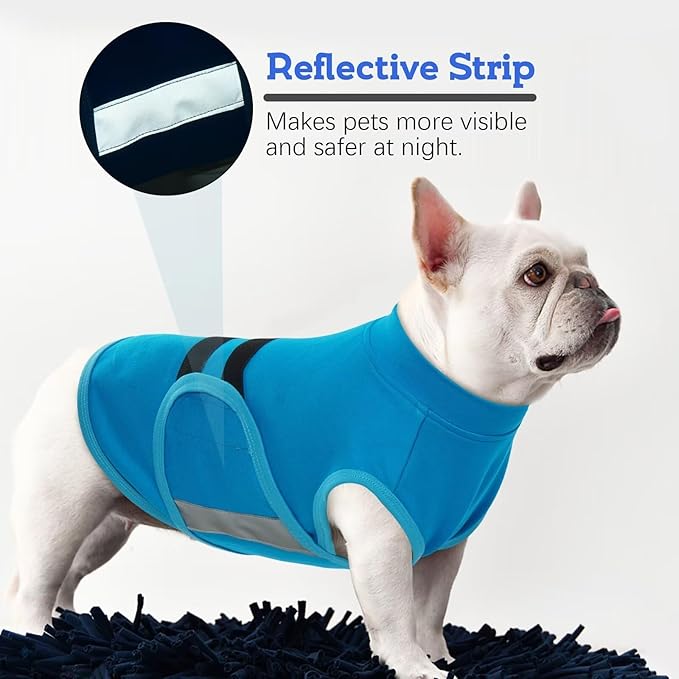 MIGOHI Dog Anxiety Relief Coat,Comfort Anxiety Vest for Dogs,Adjustable Dog Anxiety Calming Wrap for Fireworks,Thunderstorm,Travel,Separation,Anxiety Jacket for Small Dogs,S,Blue