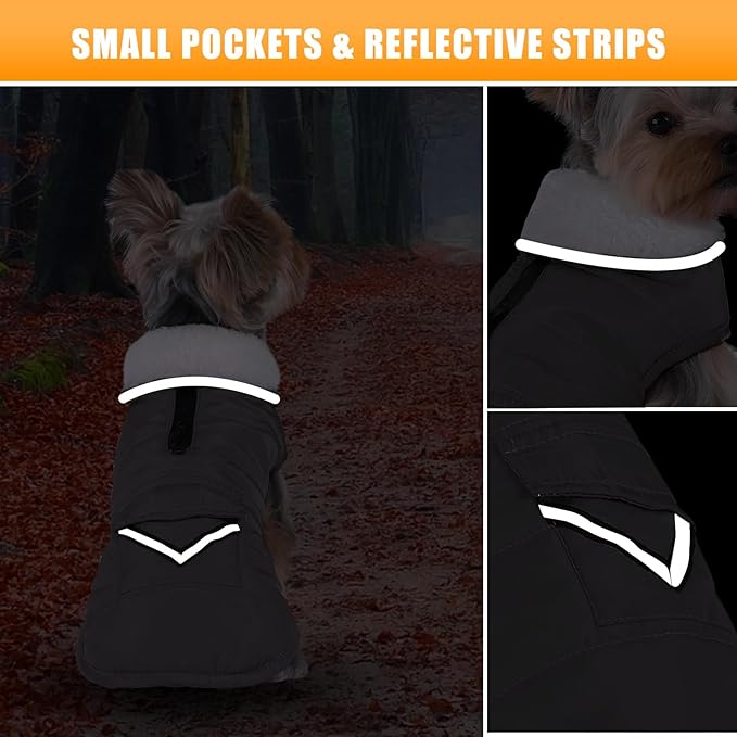 iBuddy Dog Winter Coats with Fleece Vest,Waterproof Warm Dog Snow Jacket Windproof, Reflective Adjustable Pet Dogs Cold Winter Coat for Dogs Girl Boy
