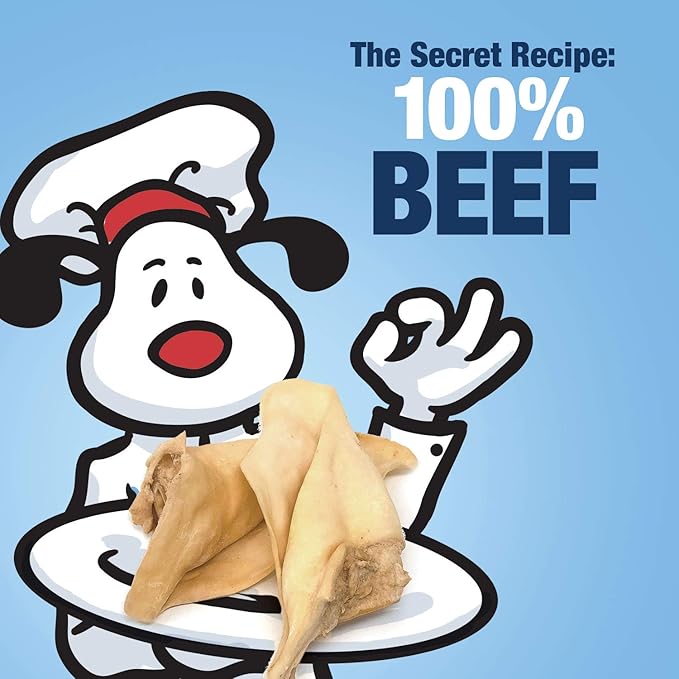 ValueBull Premium Cow Ears, 50 Count Bulk Pack - All Natural Dog Treats, 100% Angus Beef, Single Ingredient, Cleans Teeth & Gums
