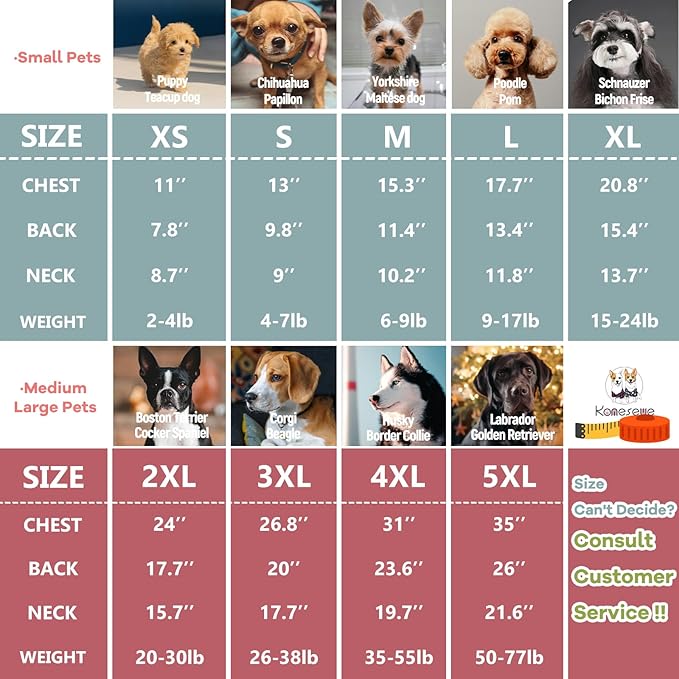 Koneseve Dog Shirt Breathable Cloth Stretchy for Small Medium Dogs 2-Pack Sunny Red & Smoky Blue 3XL