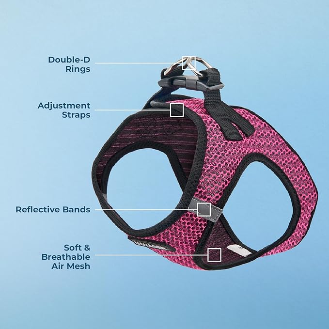 Best Pet Supplies Voyager Step-in Air Harness - All Weather Mesh, Reflective, No Pull Harness for Dogs, Cats - Secure with Hook & Loop Fastener, Buckle, Double D-Rings - Tone, S