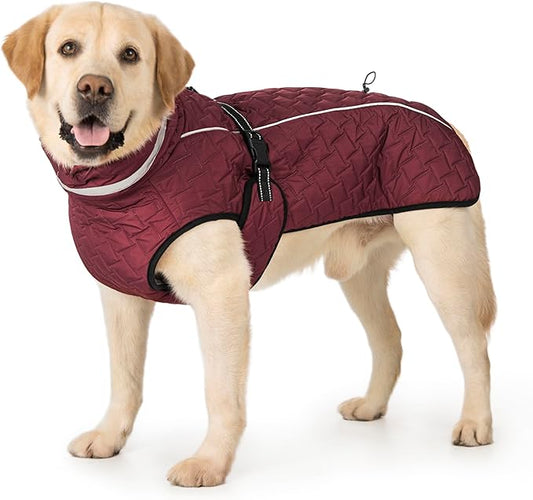 Dog Winter Coat for Small Medium Dogs, Reflective Dog Winter Jacket, Thick Fleece Snowsuit & Christmas Vest, Warm Water-Resistant Puppy Coat, Small Doggie Jackets for Cold Weather