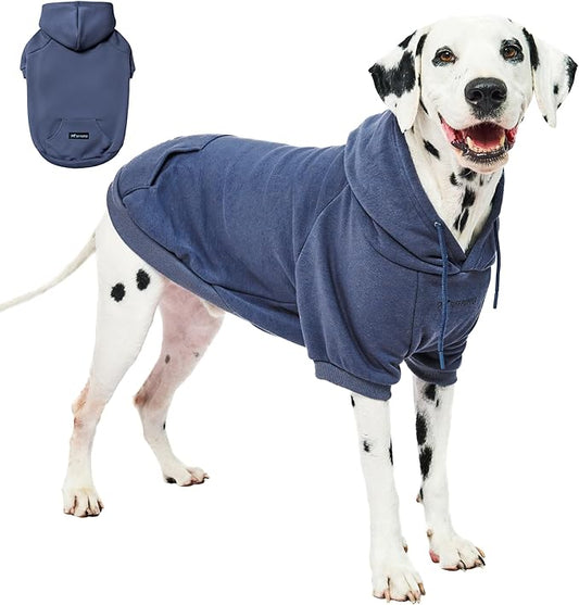 Tuff Pupper Dog Hoodie | Premium Quality 100% Organic Cotton | Ultra Soft Interior for Superior Comfort | Elastic Cuffs & Drawstring for Warmth | Stretch Fit Suitable for All Breeds (Blue, XL)