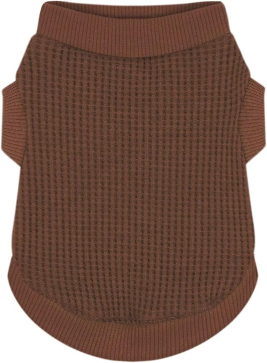 Cozy and Functional Dog Shirts for Small Puppies: Stretchable Brown Attire with Easy-On Design, Ideal for Chihuahuas and Yorkies - Enhance Comfort and Playfulness on Chill Days Small