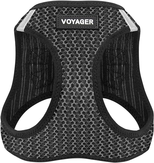 Best Pet Supplies Voyager Step-in Air Harness - All Weather Mesh, Reflective, No Pull Harness for Dogs, Cats - Secure with Hook & Loop Fastener, Buckle, Double D-Rings - Tone, L
