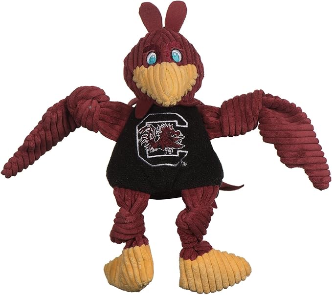 HuggleHounds Knottie Plush Dog Toy - Stuffed Animal Toy, Puppy Toys, Squeaky Dog Toy for Small, Medium & Large Dogs, Durable Plush to Keep Them Busy, Officially Licensed - South Carolina Cocky, Small