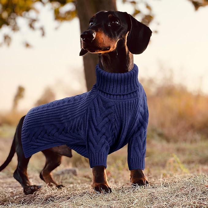 ASENKU XL Dog Sweater, Dog Sweaters for Extra Large Dogs,Pet Sweatshirt Apparel Turtleneck Pullover Winter Pitbull, Labrador Retriever(Royal Blue, X-Large)