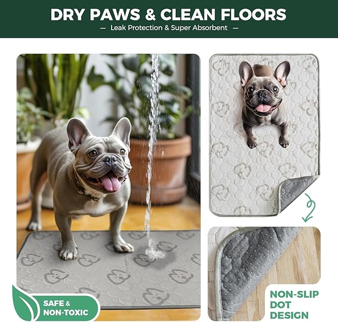 FXW Washable Pee Pads for Dogs, Puppy Pads with Super Absorbent, Specifically Designed for Whelping Box, 32" Round, Khaki, 2 Packs