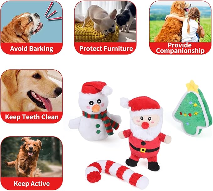 Squeaky Dog Toys Durable Push Puppy Toys for Chewing Interactive with Crinkle Paper for Small Medium Dogs