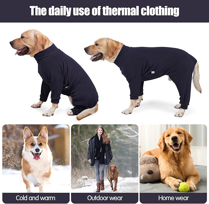 Fleece Dog Sweater for Small Medium Large Dog for Daily Run Walk Sleep Pet Winter Jacket & Windproof Clothes Coat Xs Navy Blue