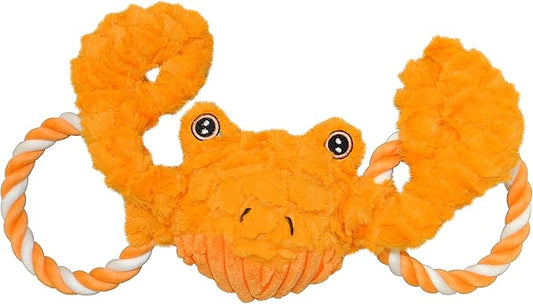 Jolly Pets Jolly Tug-a-Mal Crab Tug/Squeak Toy, Medium, Crab (JTA63)