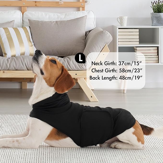 Dog Fireworks Calming Vest for Small Dogs-M,Soft Adjustable Chest & Hood | Wraps Body Relieve Anxiety,Sleeveless Lightweight Vest for New Places Anxious(Black)