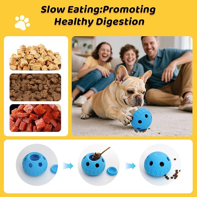 IFOYO Frozen Treat Dog Toy Ball for Small to Medium Dogs, Silicone Enrichment Dog Toys to Keep Them Busy, Reduce Anxiety, Puzzle Treat Dispensing Dogs Toys for Slow Food Training, Easy to Clean