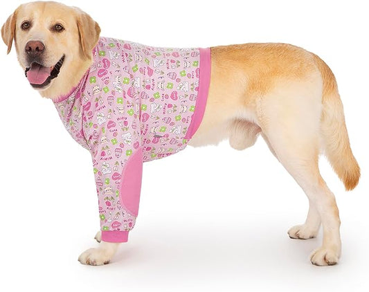Dog Recovery Shirt for Front Legs, Dog Elbowpads Sleeve Protect Dogs Elbows Arms,Stop Licking Joints After Surgery, Help with Injury Healing Covers The Wound, Cone Alternatives (Pink, 4XL)