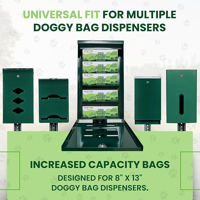 Dog Waste Bags 4000 Count - Doggie Poop Bags Rolls Replacements for HOA & Park Dispensers - Thick, Plastic, Leakproof and Tear Resistant