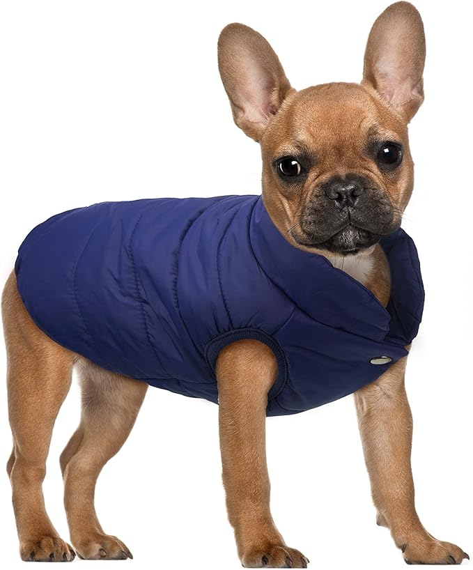 Syhood 2 Pieces Dog Jacket 2 Layers Fleece Lined Dog Jacket Warm Soft Windproof Small Pet Coat for Winter Cold Weather(2X-L,Navy,Red)