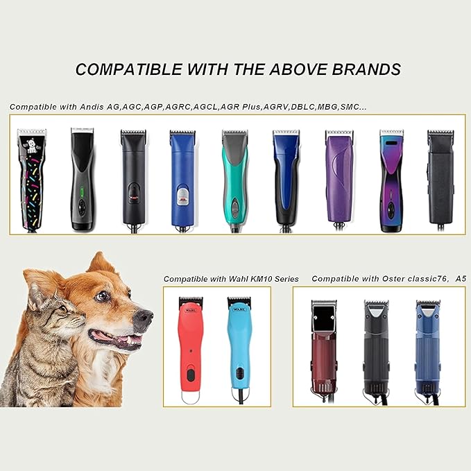 30W Dog Grooming Clipper Replacement Blades, Compatible with Ainds, Oster A5, Wahl Km10 and Other Series Clippers, Blade Size-30W Cut Length 1/50"(0.5mm)