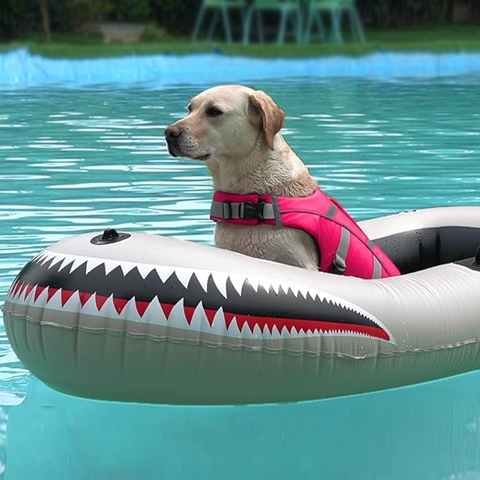 Kuoser Medium Dog Life Jackets - Reflective Swim Vests for Beach & Boating, Pink