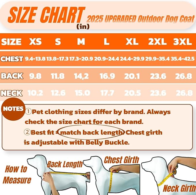 Insulated Relaxed Fit Dog Winter Jacket with Full-Body Reflective Strip, Hard Shell Pet Coat for Outdoor, Waterproof & Adjustable Coats for Large Dogs, Soft Fur Collar Clothes for Bulldog(Orange, XL)