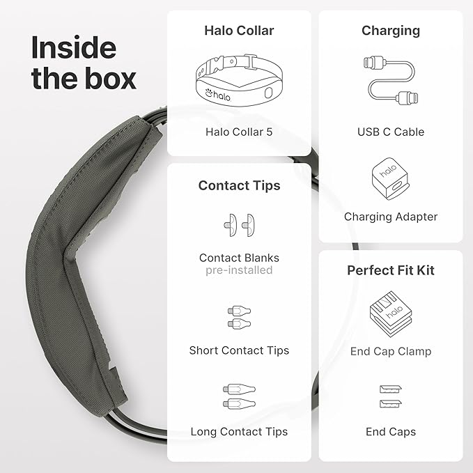 Halo Collar 5, New Wireless Dog Fence & GPS Dog Collar, Subscription Required, Waterproof, Midnight, One Size