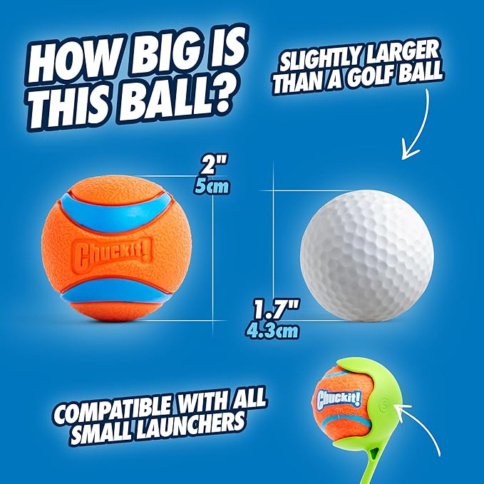 Chuckit! Ultra Ball Dog Toy, Balls for Dogs to Fetch, Durable Rubber, Small 2-inch, Pack of 2