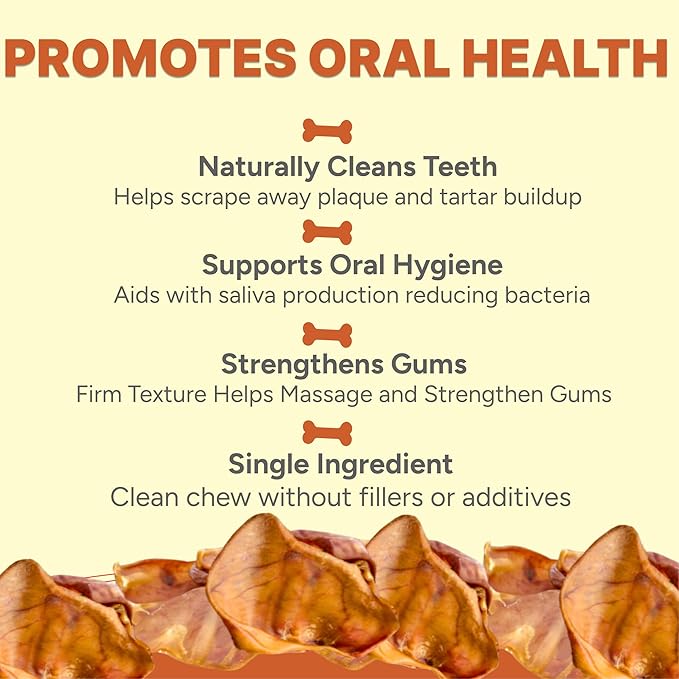 Gaines Pet Pig Ears for Dogs – 100 Count, All-Natural Whole Ears – No Additives or Hormones, Rawhide Alternative, Supports Dental Health, Easily Digestible Treat for Small to Large Dogs