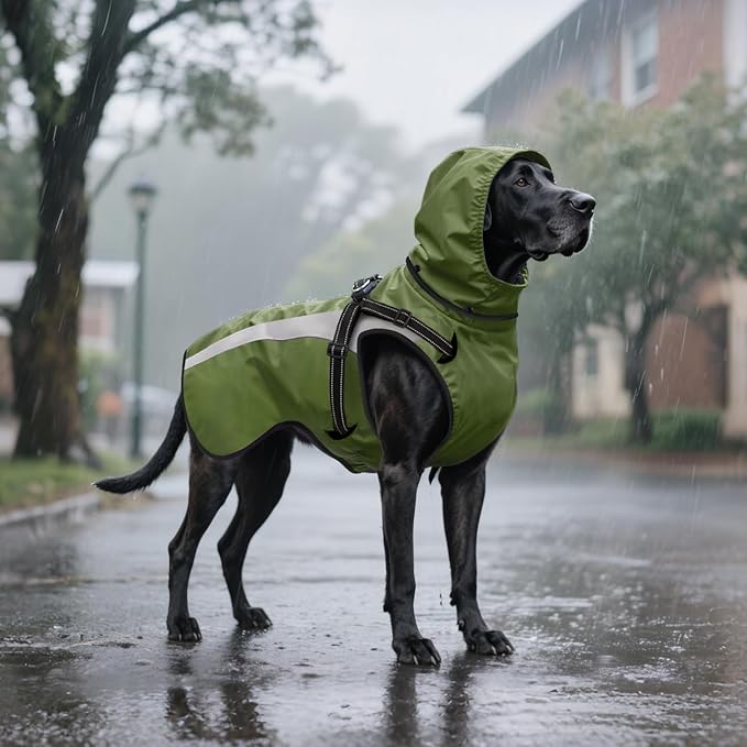 Mosucoirl Dog Raincoat Waterproof Raincoats for Dog Reflective Dogs Rain Jackets with Hood Hoodie Pet Rain Poncho Coat for Small Medium Large Dogs Puppies S-XXL (Green, S)