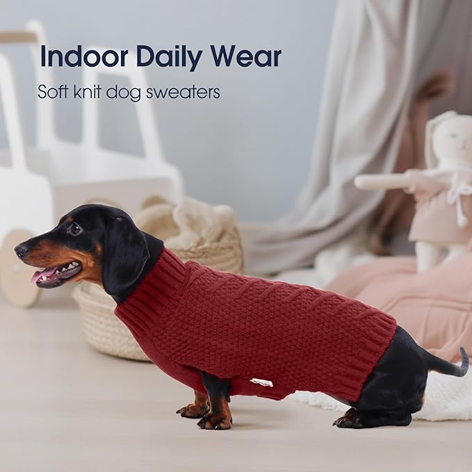 IECOii Extra Large Dog Sweater, XXXL Dog Sweater for Large Dogs Girl Boy, Xmas Pet Holiday Sweaters Large Size, Warm Doggy Christmas Knitwear Big Dogs Sweater for Labrador, Doberman, Darkred-3XL
