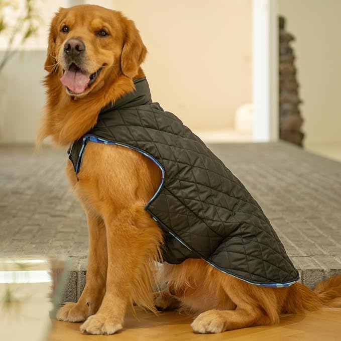 CuteBone Reversible Winter Dog Jacket, Waterproof Windproof, Soft Thick Coats, Adjustable Medium Large Dogs