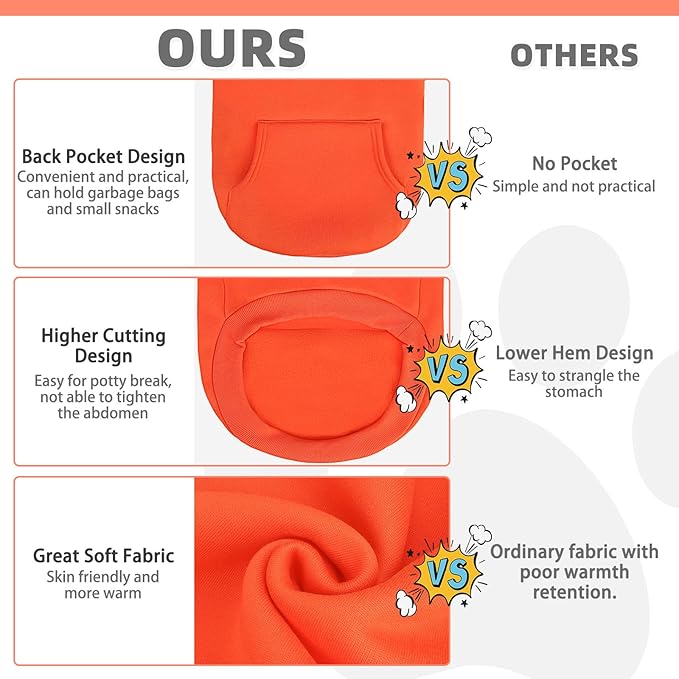KOOLTAIL Fall Dog Hoodie - Soft & Warm Dog Thanksgiving Sweater with Leash Hole and Pocket, Pet Winter Coat, Cold Weather Clothes Sweatshirt for Small Medium Large Dogs Puppy Cat Boys Girls, Orange L