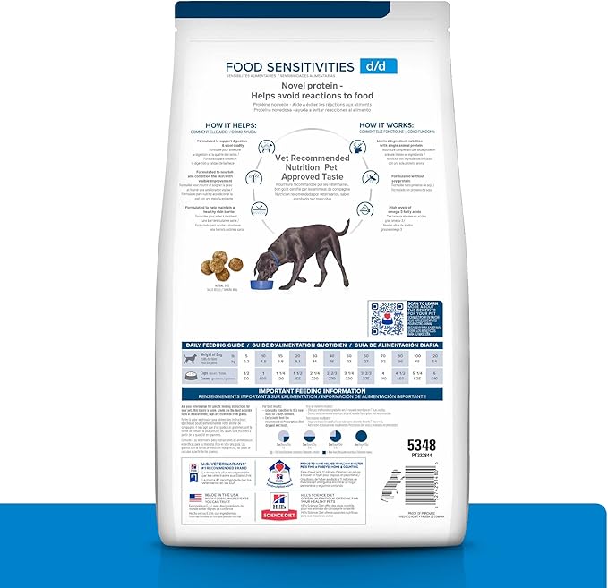 Hill's Prescription Diet d/d Food Sensitivities Grain Free Potato & Venison Flavor Dry Dog Food, Veterinary Diet, 25 lb. Bag