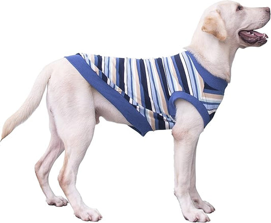 Extra Large Dog T Shirts Clothes Sleeveless Tank Top Vest for Labrador Rottweiler Great Dane, Blue, 3X-Large